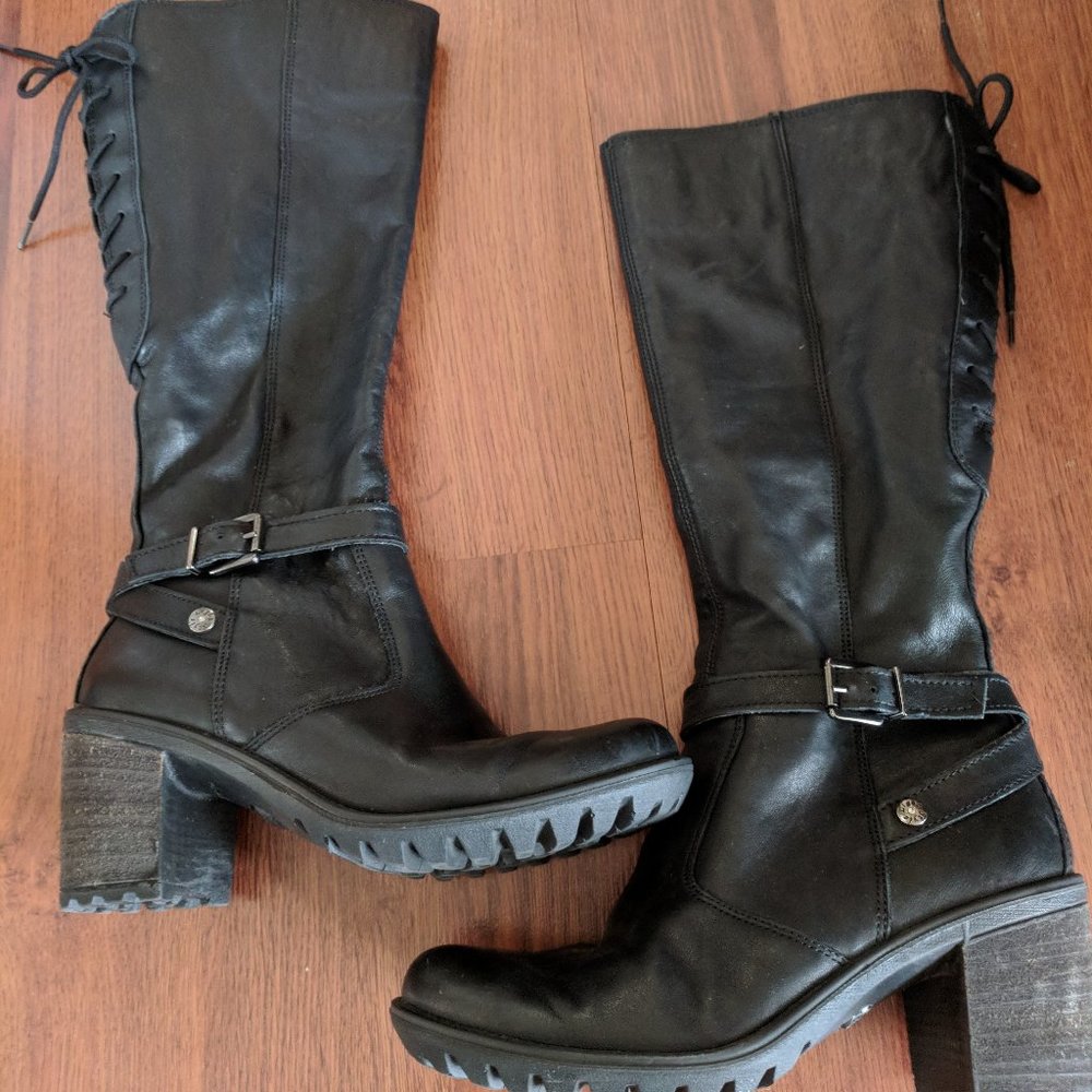 IMAC Italian luxury leather lace up comfort traction rubber sole boots size 36